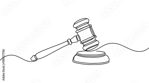 Vector graphic illustration of a gavel and sound block design