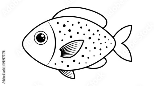 Vector illustration of a spotted fish with big eye