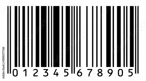 Universal product code barcode graphic illustration design element