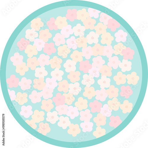 원형 꽃 문양 배경 바탕 프레임