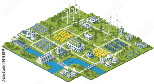 Sustainable eco friendly city infrastructure.