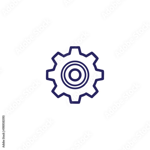 Blue gear icon with concentric circles