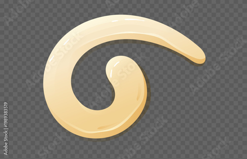 Thick mayonnaise cream splash with smooth white smear and drop. Realistic 3D blob isolated on transparent background. Creamy liquid texture ideal for dressing packaging branding and food design.