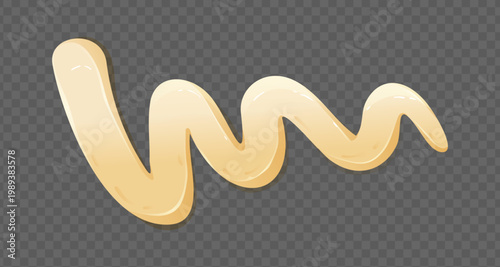 Liquid yogurt drop. Isolated white cream droplet with melting dairy texture and smooth waves. Vector yogurt splash for cosmetic packaging, fresh ingredient backgrounds and creamy food icons.