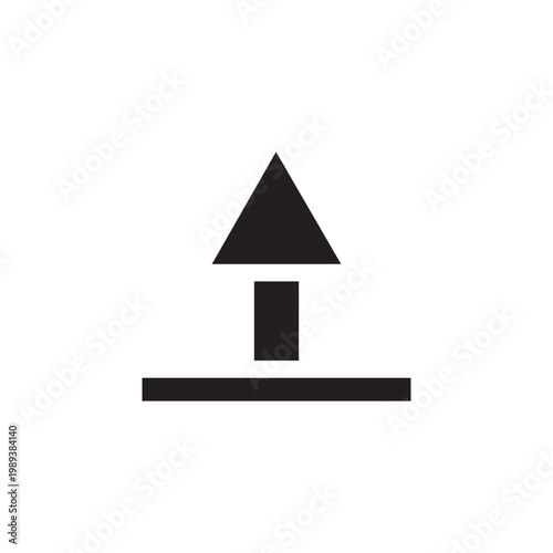 Black house shaped symbol with triangle roof and square base