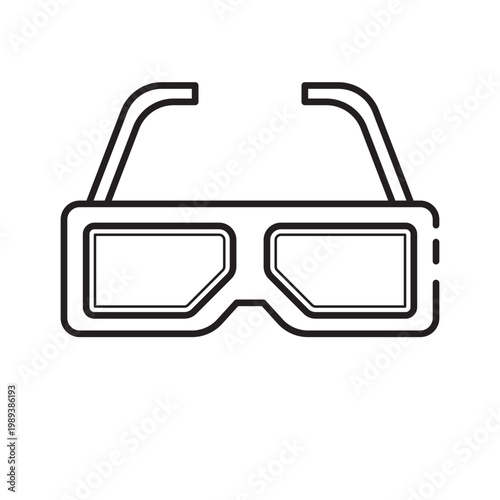 3D Cinema Glasses Icon Outline Vector Illustration