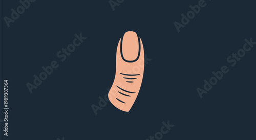 Human finger illustration with detailed skin texture and nail.