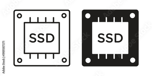SSD drive icon symbol, logo illustration. Vector graphics web design.