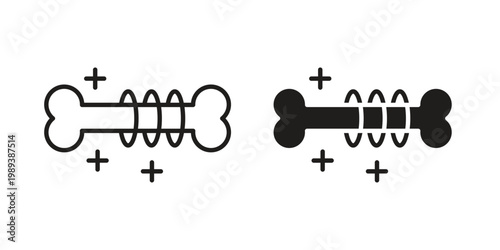 Strong healthy bones icon symbol, logo illustration. Vector graphics web design.