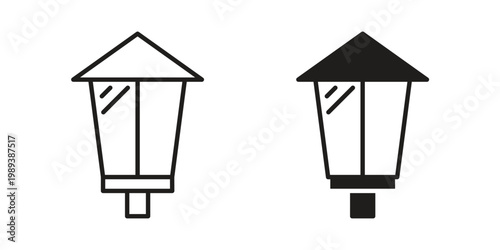 Street lamp icon symbol, logo illustration. Vector graphics web design.