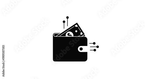 wallet with money flying out, financial loss concept