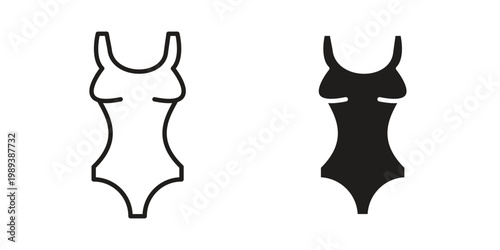 Swimsuit icon symbol, logo illustration. Vector graphics web design.