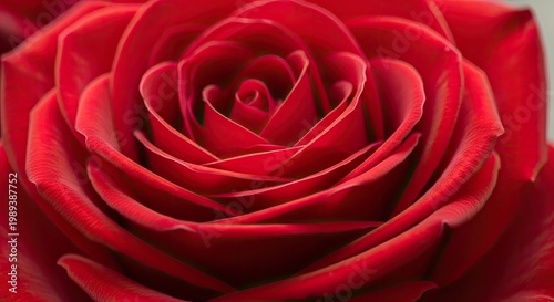 A vibrant red rose with velvety petals, its center glowing with a soft, warm light.