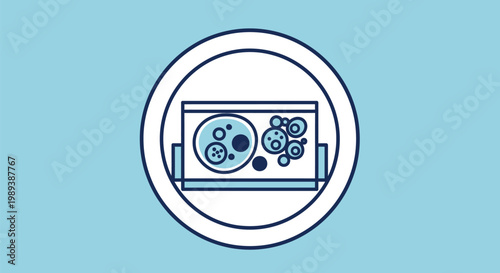 Microscopic view of cells and bacteria on a slide.