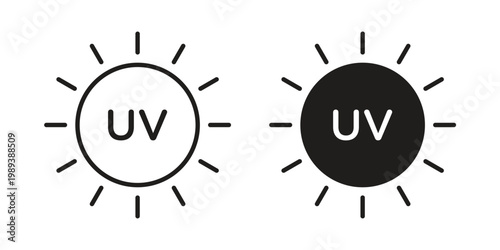 UV icon symbol, logo illustration. Vector graphics web design.