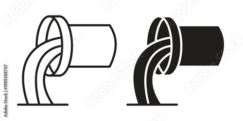 Waste water icon symbol, logo illustration. Vector graphics web design.