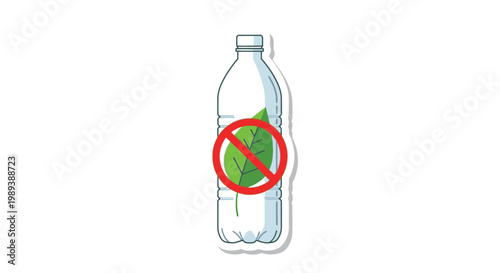 Fotografie No Plastic Water Bottle Icon Symbol.