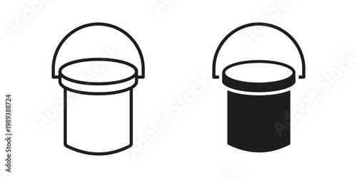 Water bucket icon symbol, logo illustration. Vector graphics web design.