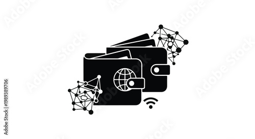 Money wallet with flying dollar bills and coins