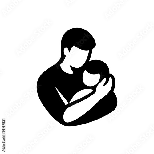 Father Embracing Child Tenderly Icon