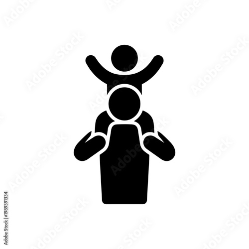 Child On Father Shoulders Icon
