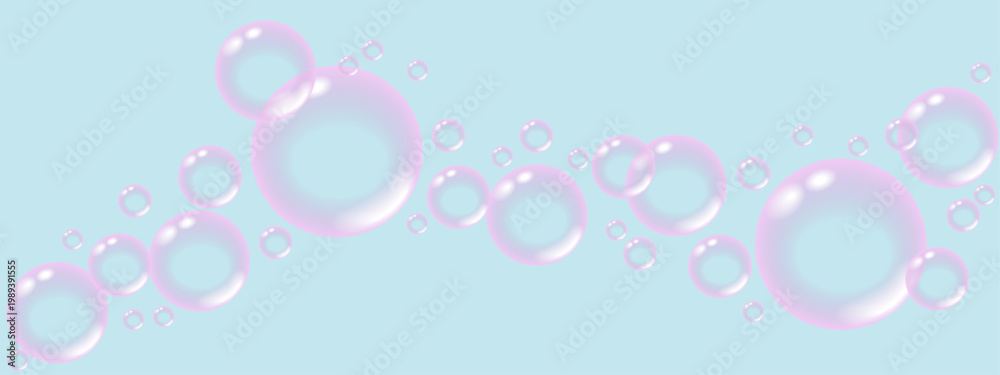 Naklejka premium pink transparent bubbles on a transparent background.ai