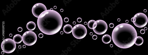 pink transparent bubbles on a blue background.ai