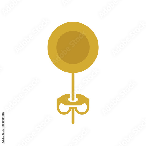 Minimal flat gold stud earring icon with clean circular design and modern luxury style