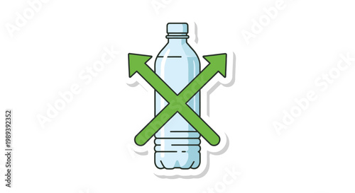 Cuadro en lienzo Recycle plastic water bottle symbol.