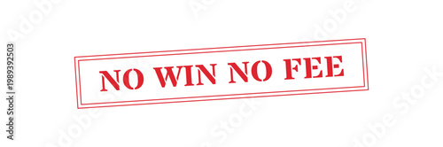 No Win No Fee Red Rectangular Stamp White Text Icon