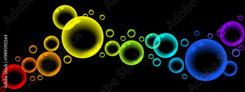 pink transparent bubbles on a black background.ai