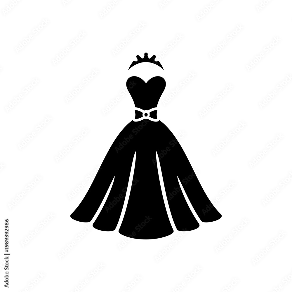 Fototapeta premium Royal Evening Gown Tiara Icon