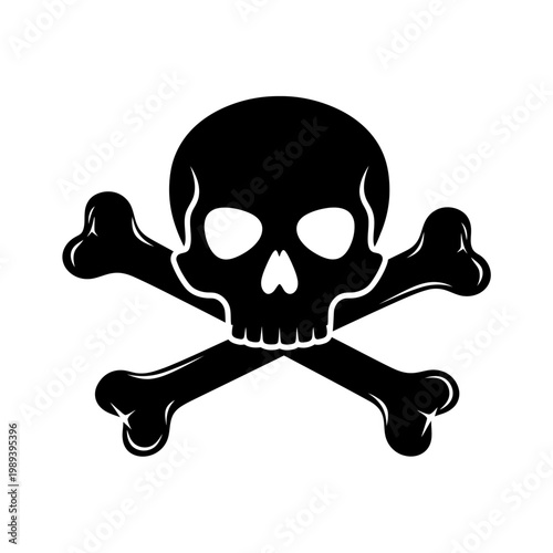 A black skull and crossbones illustration symbolizes danger on a white background.