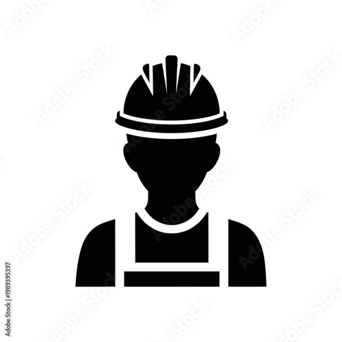 A worker wearing a hard hat and apron is shown in a simple illustration.