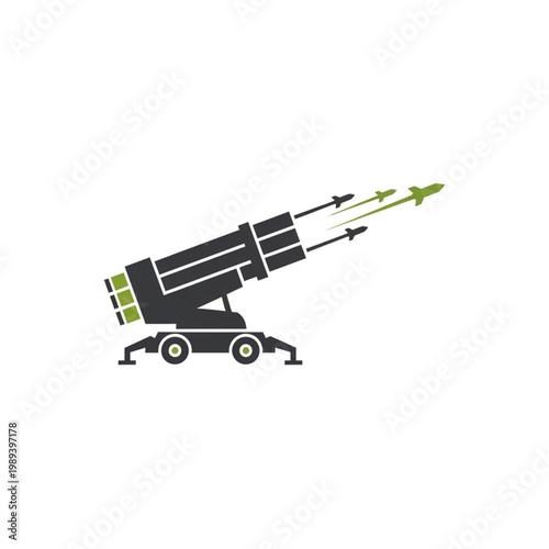 Missile Launcher with Rocket Illustration.