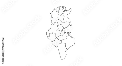 Vector illustration of a detailed map of Africa with country borders