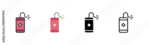 firecracker icon. noisy explosive. loud celebration. festive event.