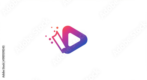 Play Button Icon Gradient Design Element.