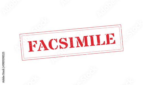 Bild auf Leinwand Facsimile Red Rectangular Stamp White Text Icon Vector Illustration Design