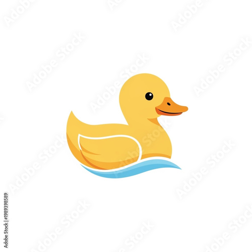 Yellow Rubber Duck Floating on Water.