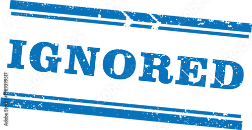 Ignored Blue Rectangular Stamp White Text Icon Vector Illustration Design