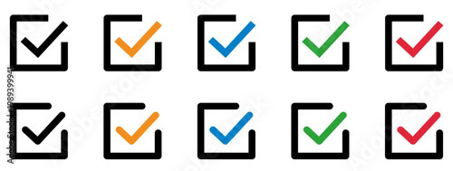 チェックボックス・チェックマークのアイコン四角