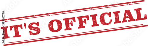 Its Official Red Rectangular Stamp White Text Vector Illustration Icon