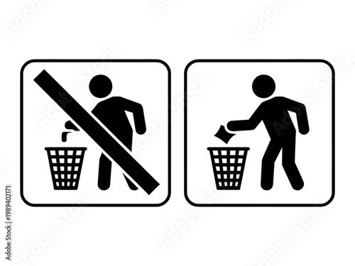 No smoking and proper waste disposal signs for public areas guidelines