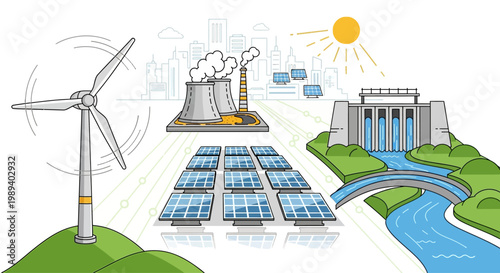 Renewable Energy Sources: Wind, Solar, Hydro, and Thermal Power Generation