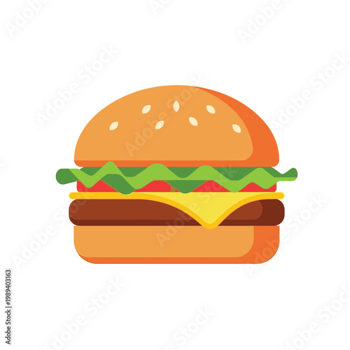 Delicious cheeseburger with lettuce and tomato.