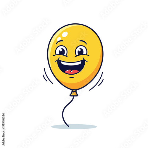Smiling Yellow Balloon Emoji Face.