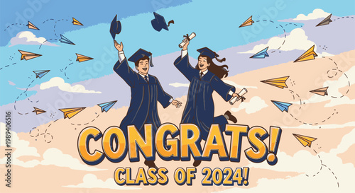 Two young adults celebrating graduation day 3.