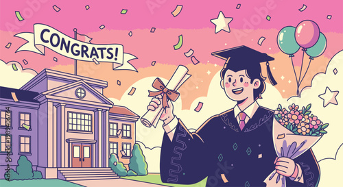 Young Adult Male University Graduate.