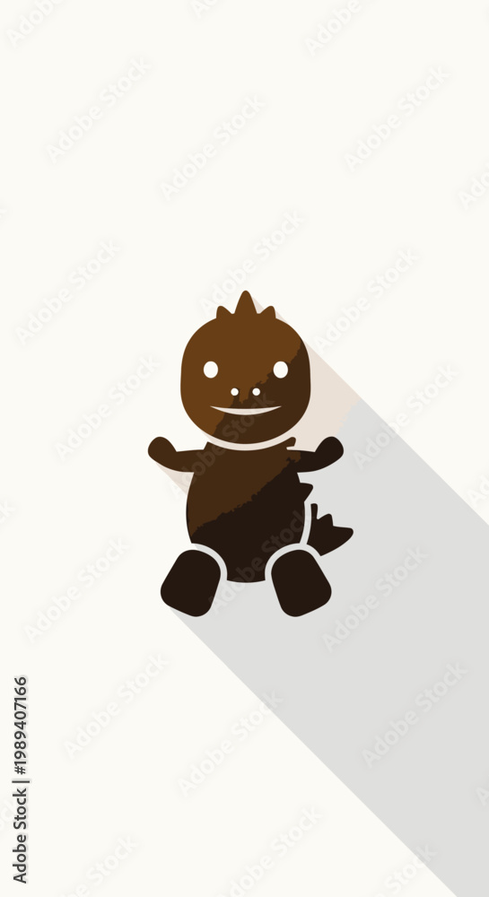 Fototapeta premium Brown Smiling Cartoon Character Illustration.
